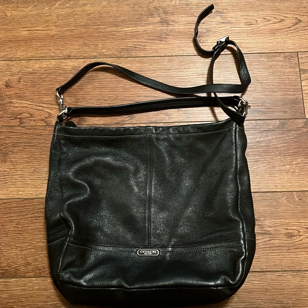 Coach black, shoulder and long strap, soft leather